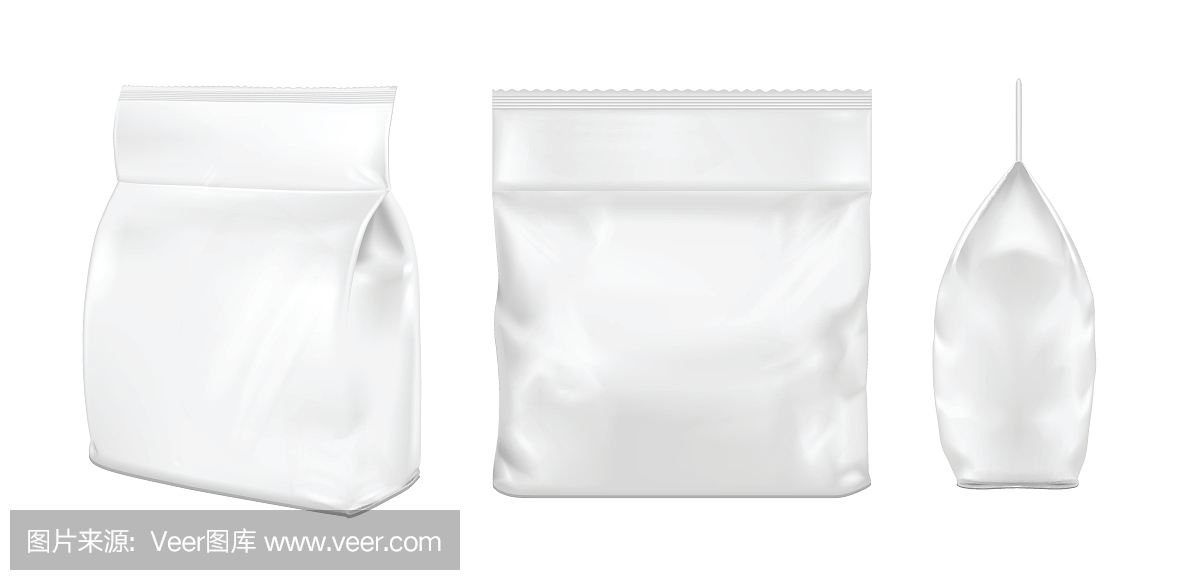 白色空白塑料或纸制洗衣粉包装。包面包,咖啡,糖果,饼干和礼物