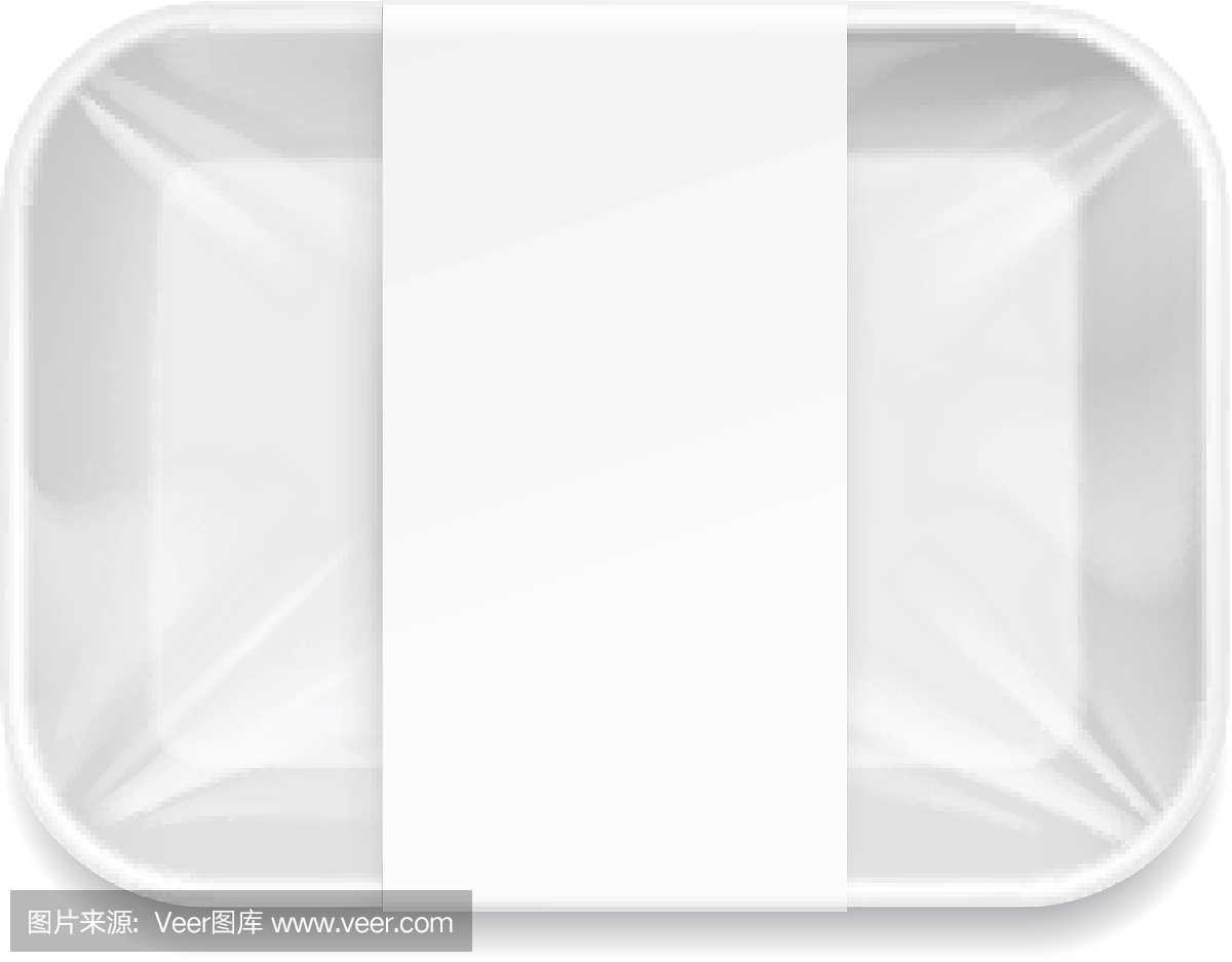 白色聚苯乙烯泡沫食品托盘包装。